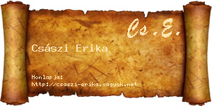 Császi Erika névjegykártya