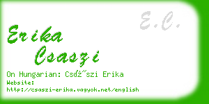 erika csaszi business card